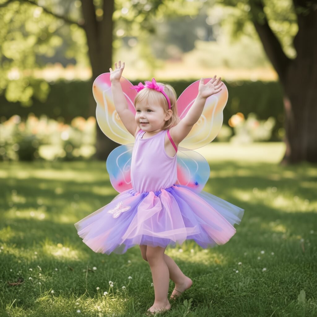 Kids Rainbow Fairy Wings Costume