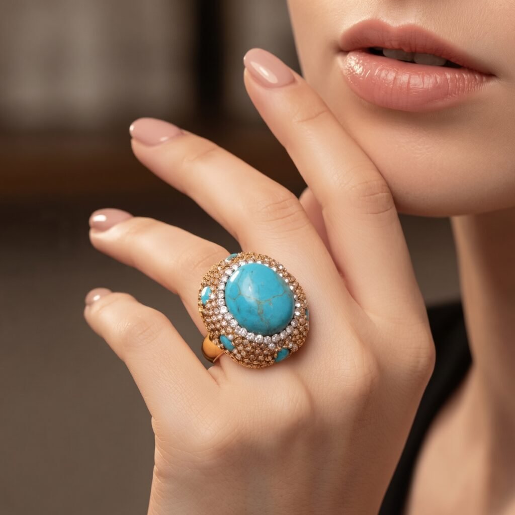 Turquoise Crystal Ring