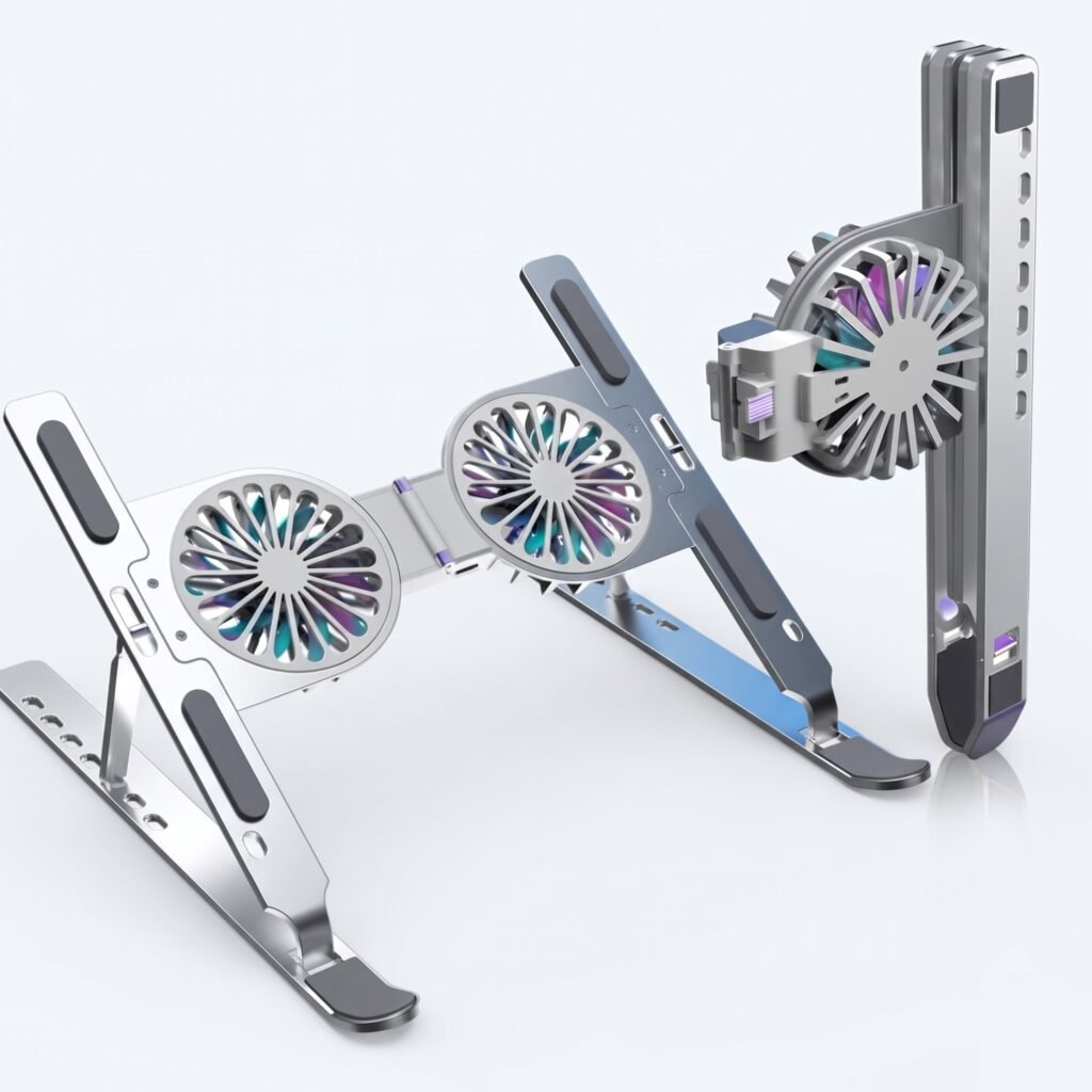 Foldable Dual Fan Laptop Cooling Stand