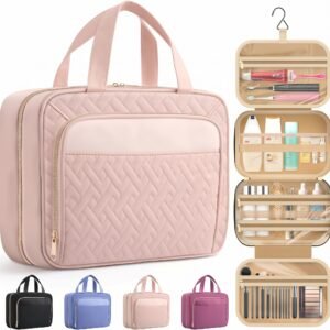 Large Travel Cosmetic Bag with Waterproof Hanging Hook