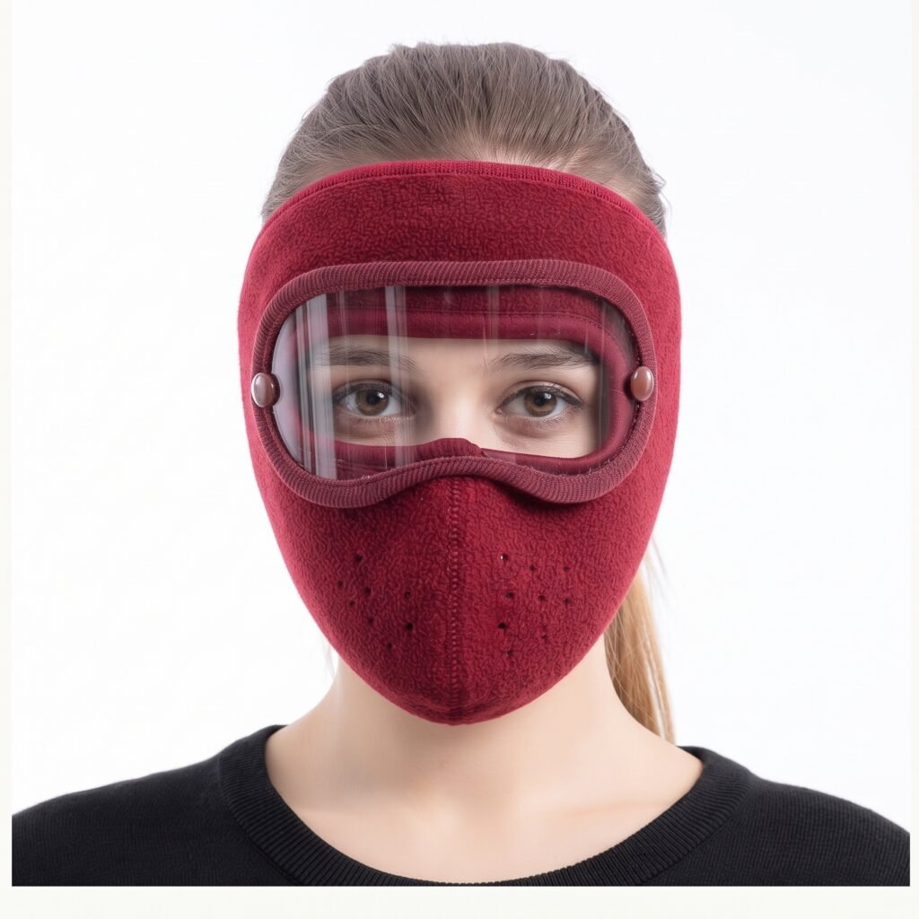 Windproof Anti Dust Full Face Masks Cycling Ski Breathable Masks Eye HD Anti Fog Goggles Hood Cover Winter Warm Hat Caps (random color) Rs 280
