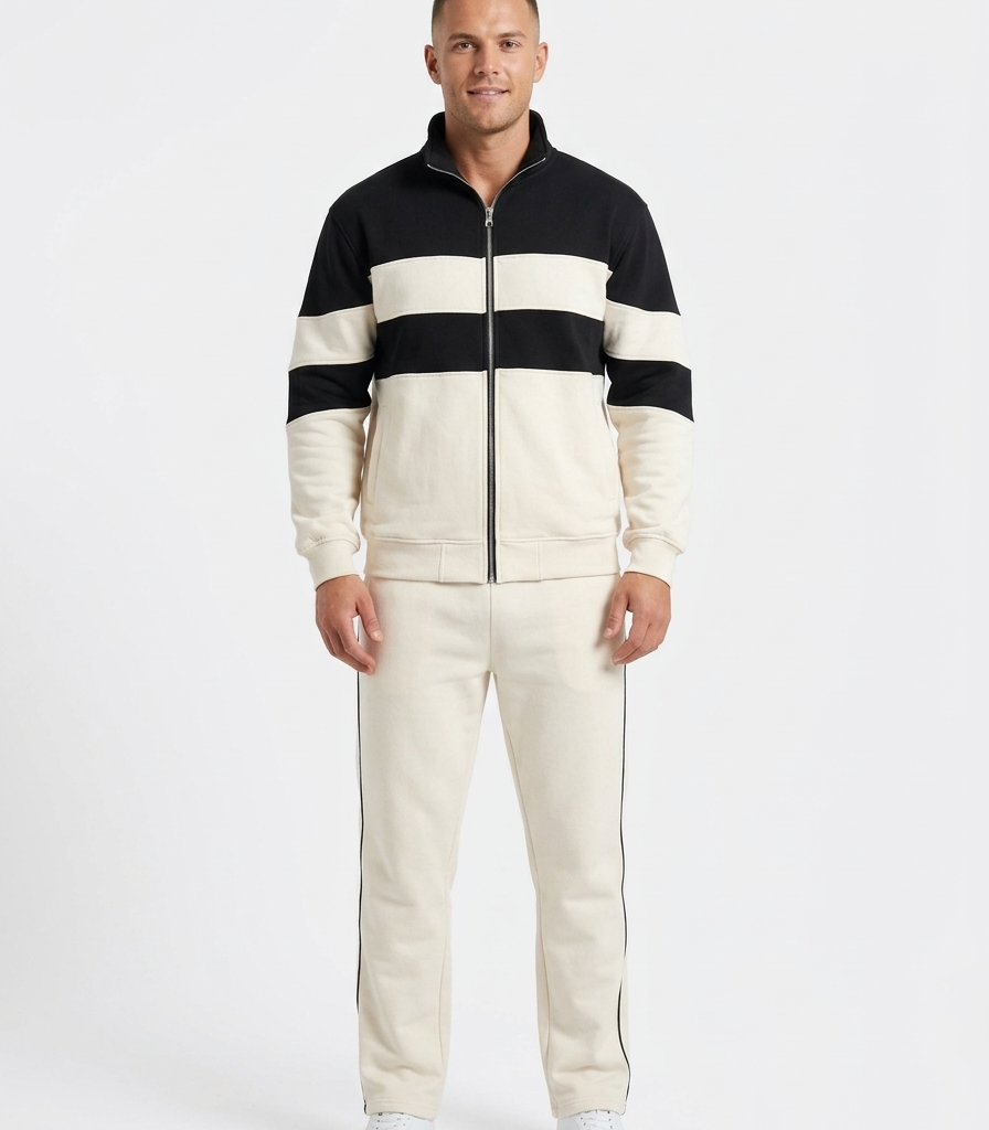 Premium Panel Tracksuit For Men Stylish Athletic Wear Set | Zip-up Jacket And Trouser