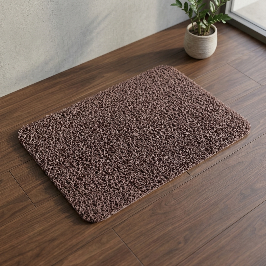 Heavy-Duty Anti-Slip PVC Coil Foot Mat / Dura Mat for Home & Commercial Entryways - Black