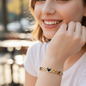 Golden Heartline Bangle